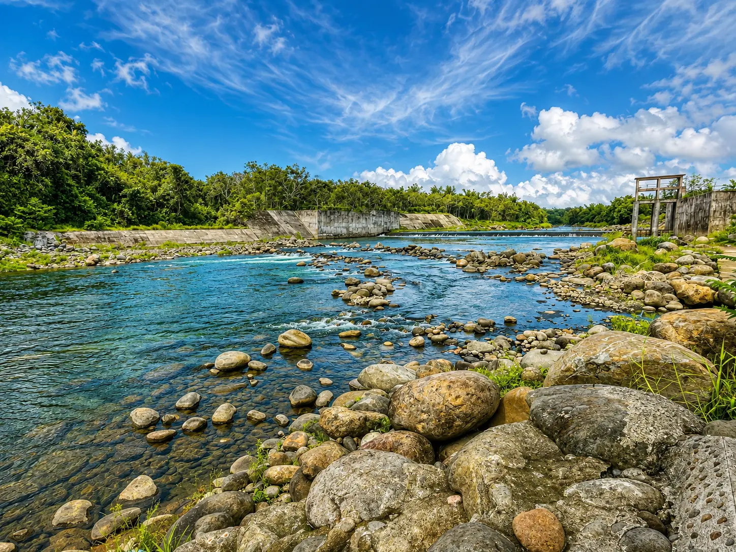 River stones and clear water on the Malogo River