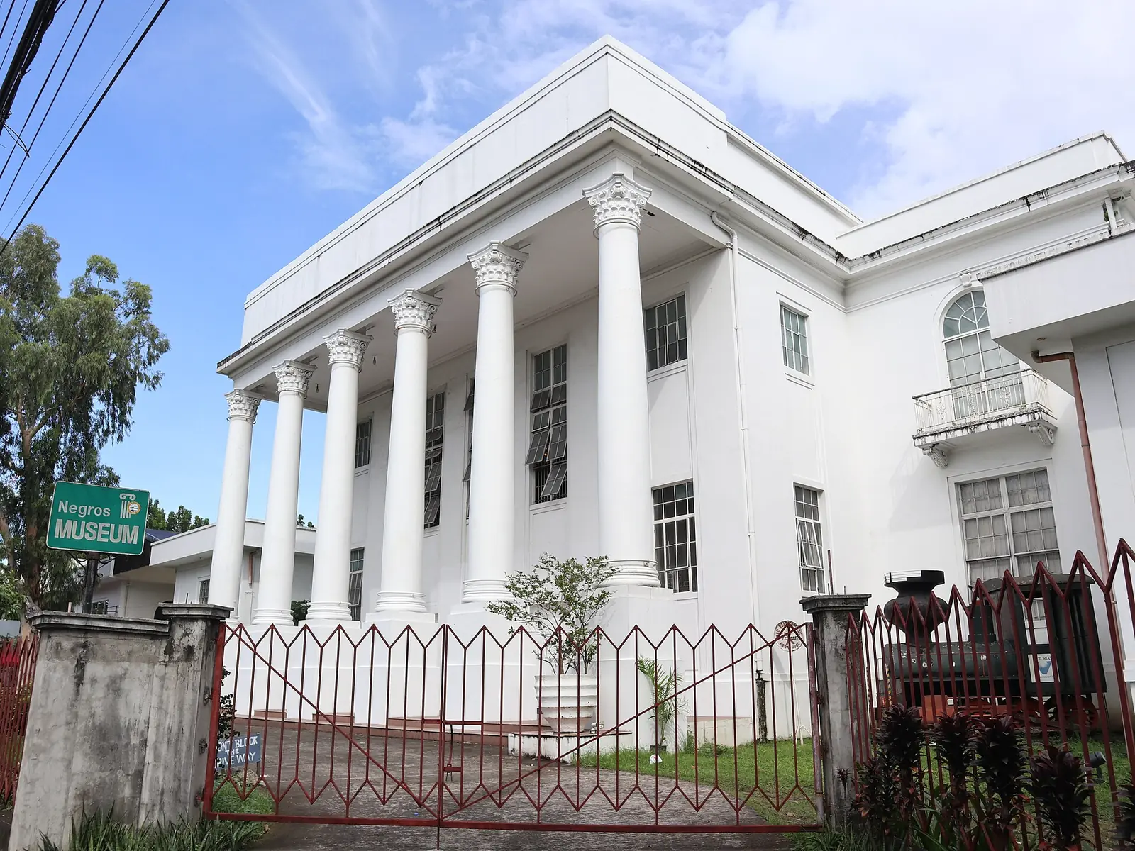 The front of the Negros Museum on Gatuslao Street in Bacolod, a white building with columns